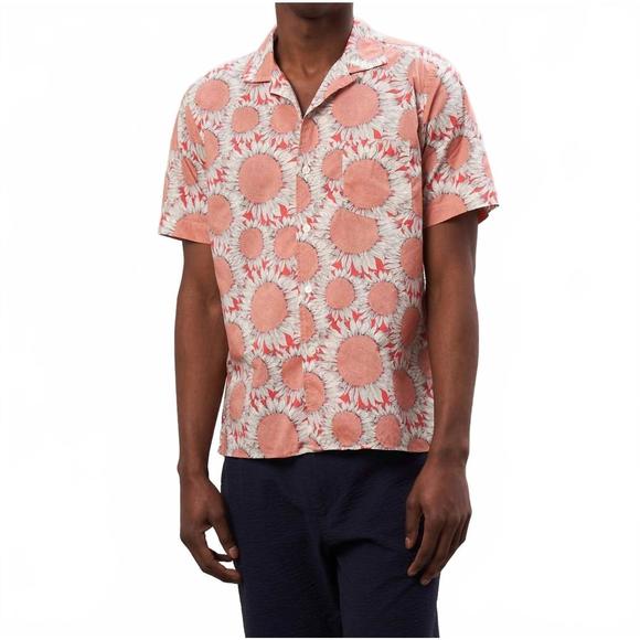 NEW HARTFORD plam liberty print cotton shirt in coral